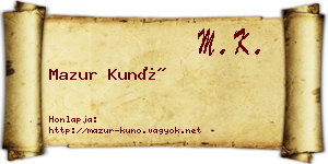 Mazur Kunó névjegykártya